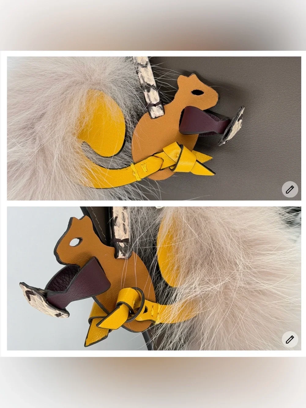 Fendi Limited Edition 100th Anniversary Leather Zip Pouch w/Squirrel Pom Charm🐿️ - Picture 11 of 15